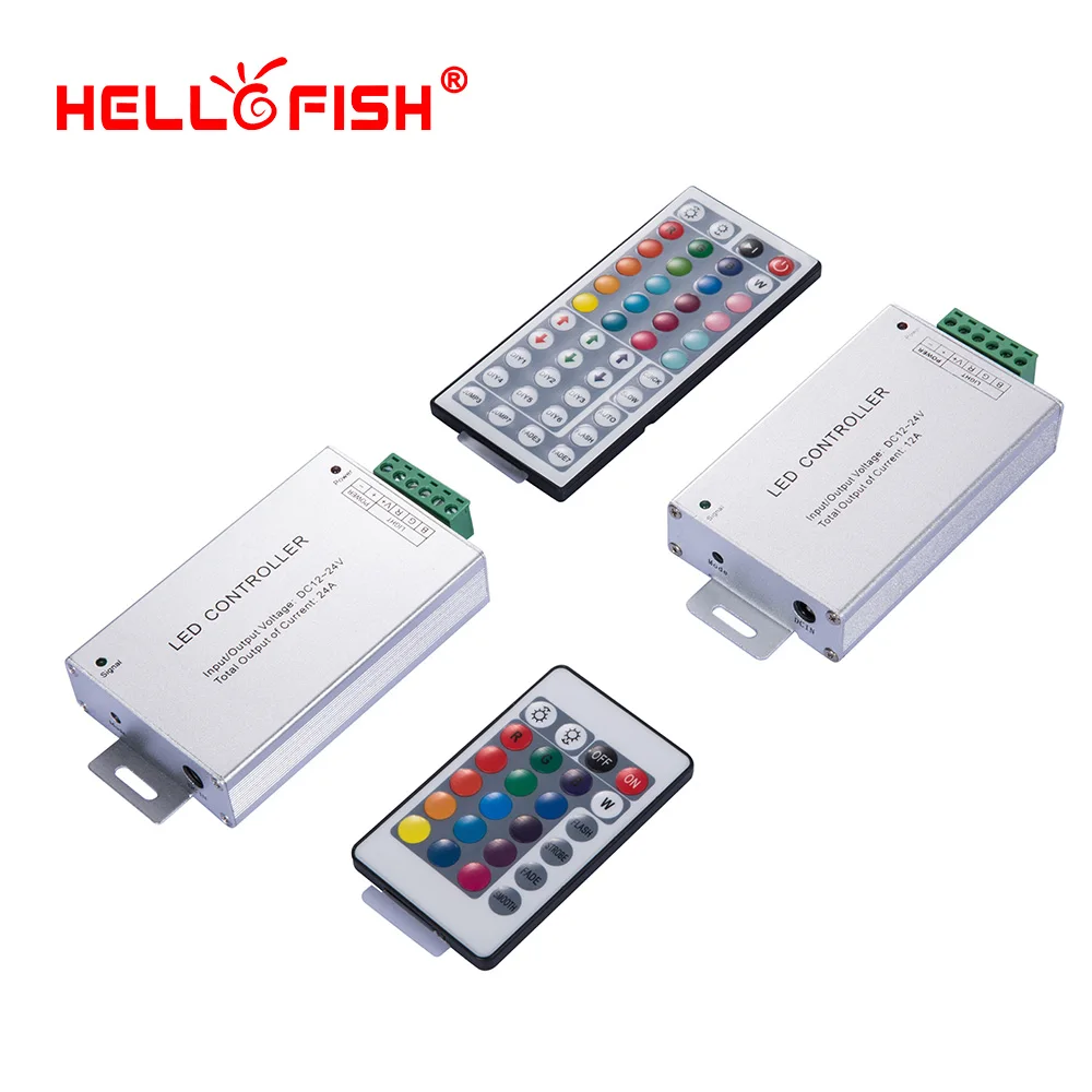 RGB светодиодный контроллер ИК 24 44 ключ пульт дистанционного управления 12 в 24 в 12 24A светодиодный драйвер Hello Fish