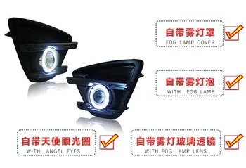 

eOsuns COB angel eye led daytime running light DRL + halo Fog lamp + Projector Lens for mazda cx-5 2012 2013 2014 2015 2016