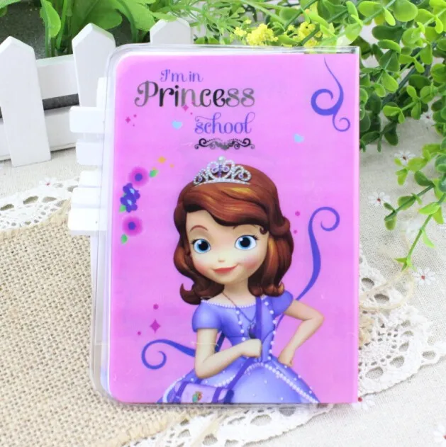 Мультфильм принцесса держатель паспорта, ПВХ кожа девушки путешествия обложка паспорта кошелек с отделами для карт