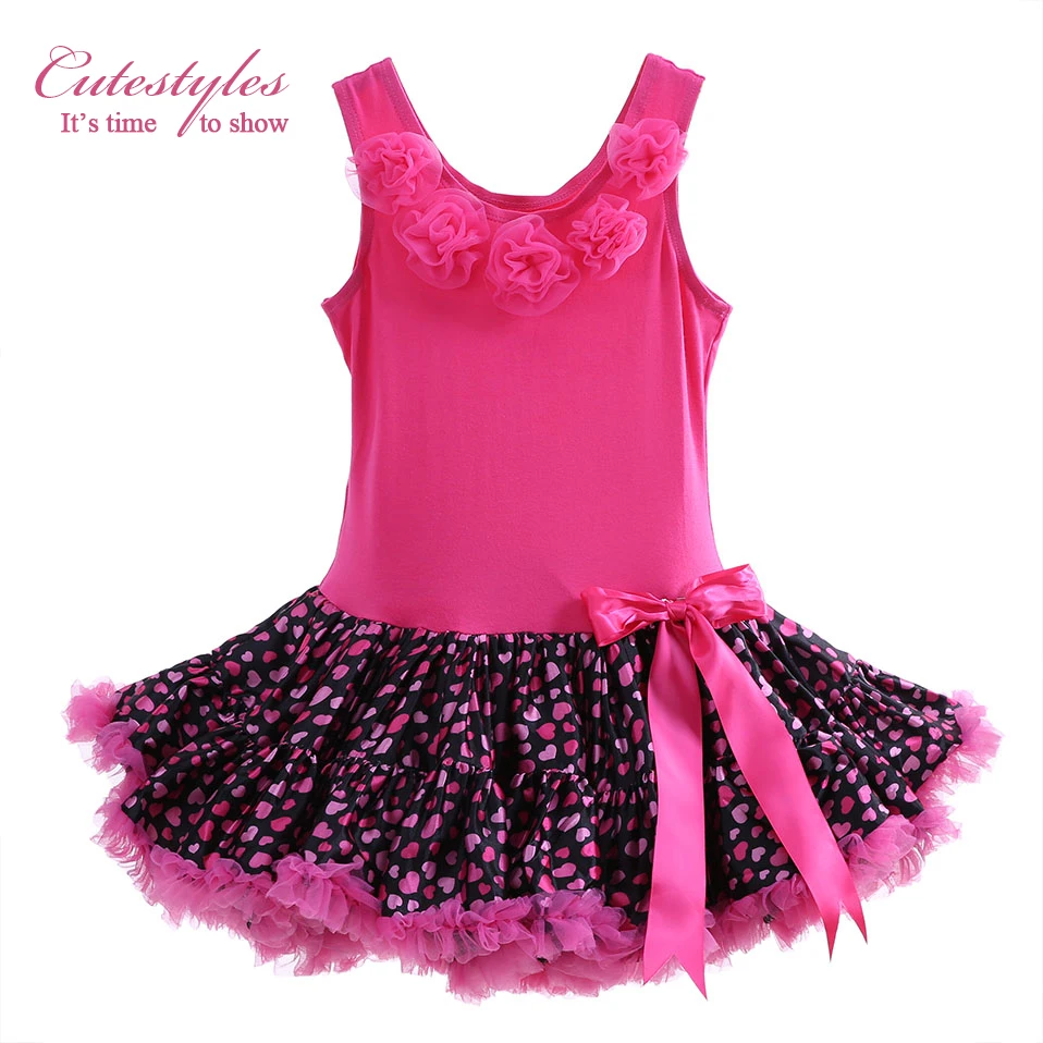Cutestyles 2020 New Ribbon Fuchsia Tutu Girl Dress Ball Gown Kids Birthday Party Dancing Children Clothes TD21013-04 | Детская одежда и