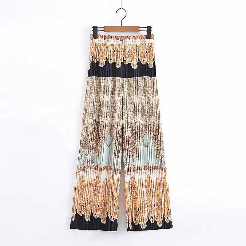 

XZ45-2013 European and American fashion pleated printed trousers