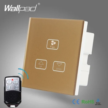 

Wireless Fan Regulator Switch Wallpad Gold Glass 110V-250V Fan Switch Broadlink Wifi Remote Control Fan Speed Dimmer Wall Switch