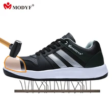 Modyf Männer stahlkappe arbeitssicherheitsschuhe unisex atmungsaktive outdoor schuhe biker boot pannensichere skateboard schuhe