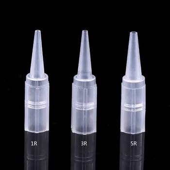 

100Pcs/Set 3Types Tattoo Needle Tube Nozzle Disposable Tips Cap Machine Supply 1R 3R 5R