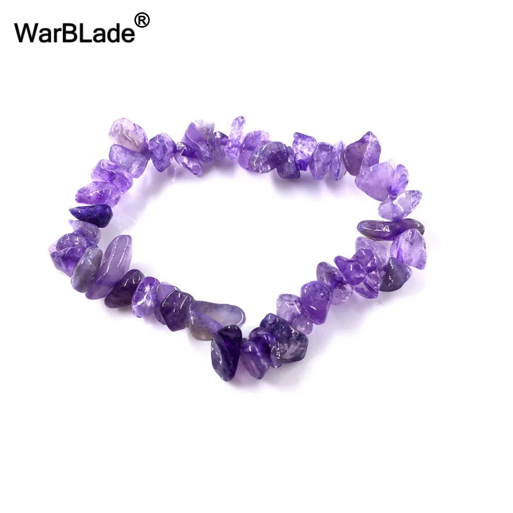 WarBLade Irregular Natural Gem Stone Bracelet Stretch Chip beads Nuggets Amazon Rose Crystal Quartz Bracelets Bangles For Women - Image 2