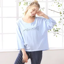 Qianxiu женский осенний пижамный комплект милая леди с буквенным принтом халат Досуг вентинг круглый Пижама с воротником женщина