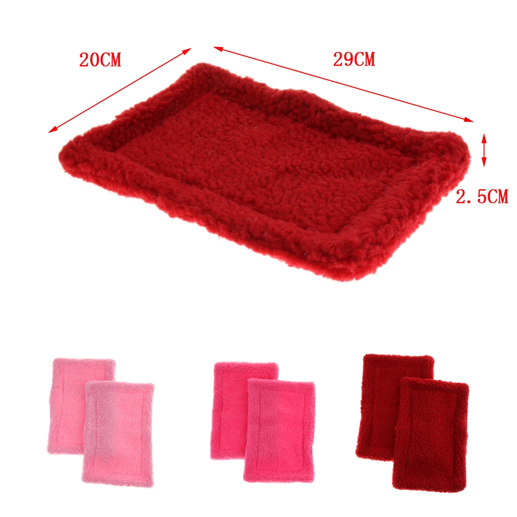 2 Pack Velvet Small Animals Warm Mat for Hamster, Guinea Pig, Ferret