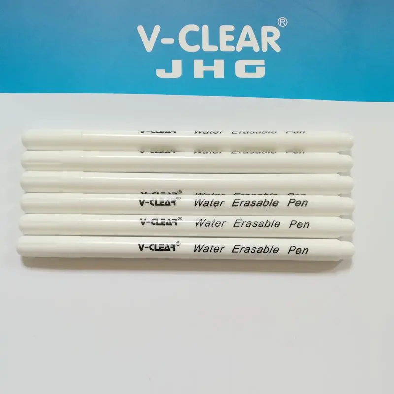 VCLEAR белый водорастворимый маркер для темной маркировки ткани 6 шт. водостираемая маркер для темной маркировки кожи