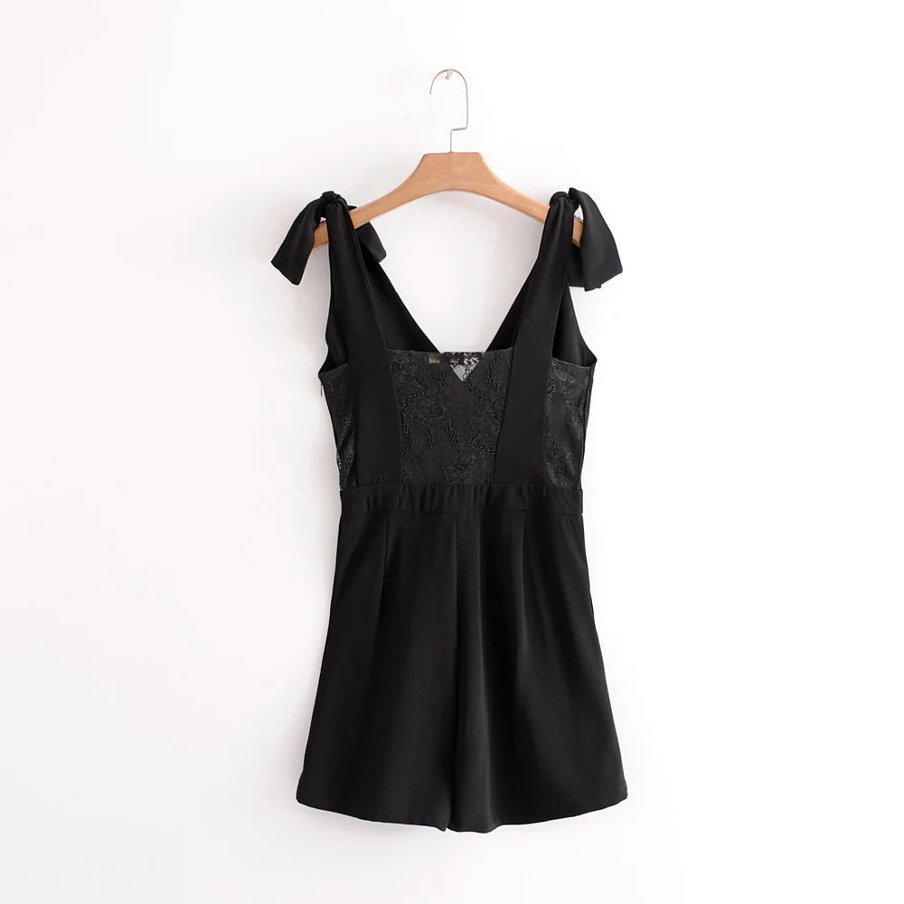 SheMujerSky черный комбинезон женский комбинезон кружевной комбинезон с открытой спиной бандажный комбинезон без рукавов macacao
