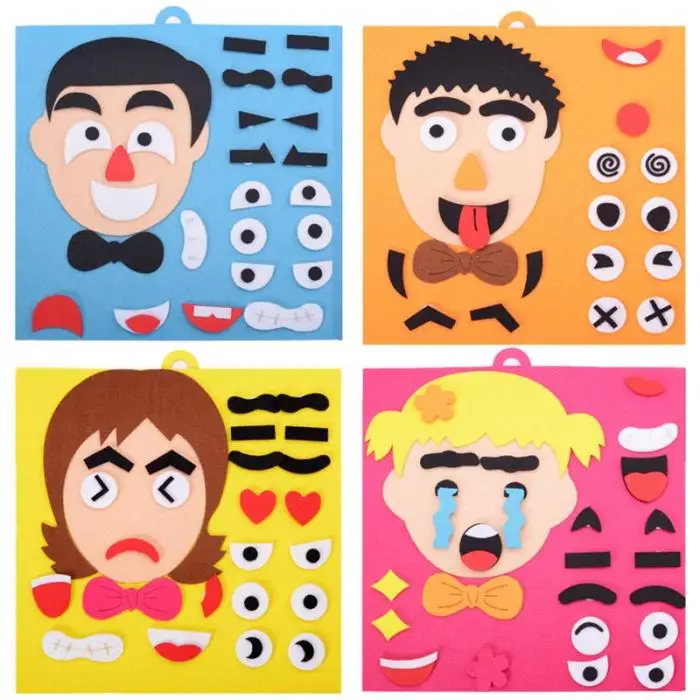 Горячая 1 Набор детских игрушек DIY изменение эмоций головоломка креативное выражение лица обучающие игрушки для детей