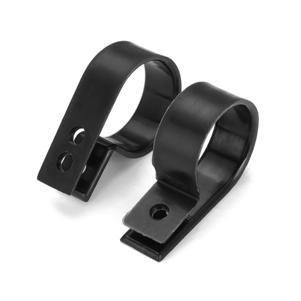 Plastic P Clips 10x Hold Down Cables Pipes Black Nylon 19mm 3//4