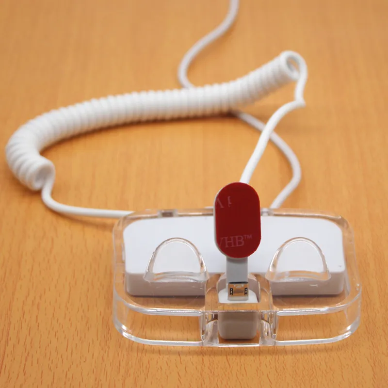 Newest vertical show glassy acrylic mini size for Huawei brand store remote control alarm charging base