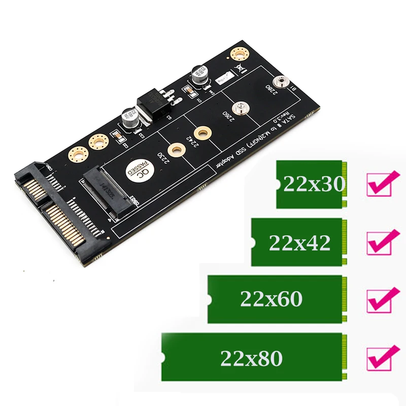 Адаптер M2 SATA M.2 NGFF SSD сборщик расширения карты для 2230 2242 2260 2280 мм твердотельный