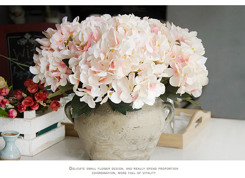 1 шт., искусственный цветок гортензии для свадьбы, свадьбы, дня рождения, Цветочный декор