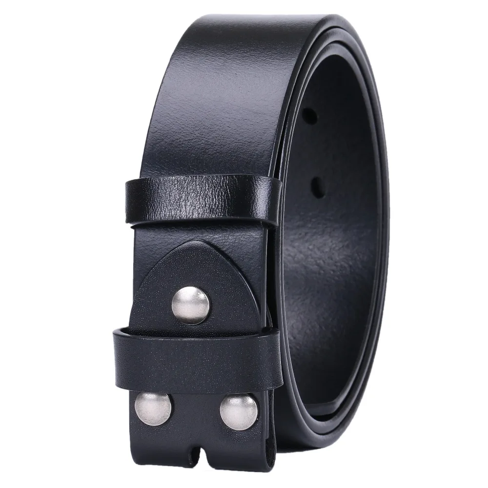 3,8 cm cinturones para hombres sin pin hebilla de cinturón de lujo real 100% genuino cuero de grano completo negro de alta calidad 140 cm 150 cm 160 cm