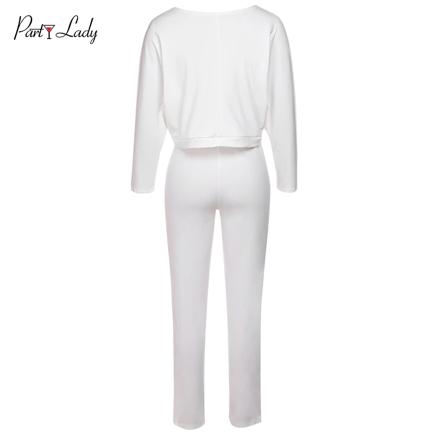 Party Lady 2018 Party Jumpsuits For Women Autumn Winter Girls Rompers Combination Female Sexy Loose Solid Color Girl Rompers -C