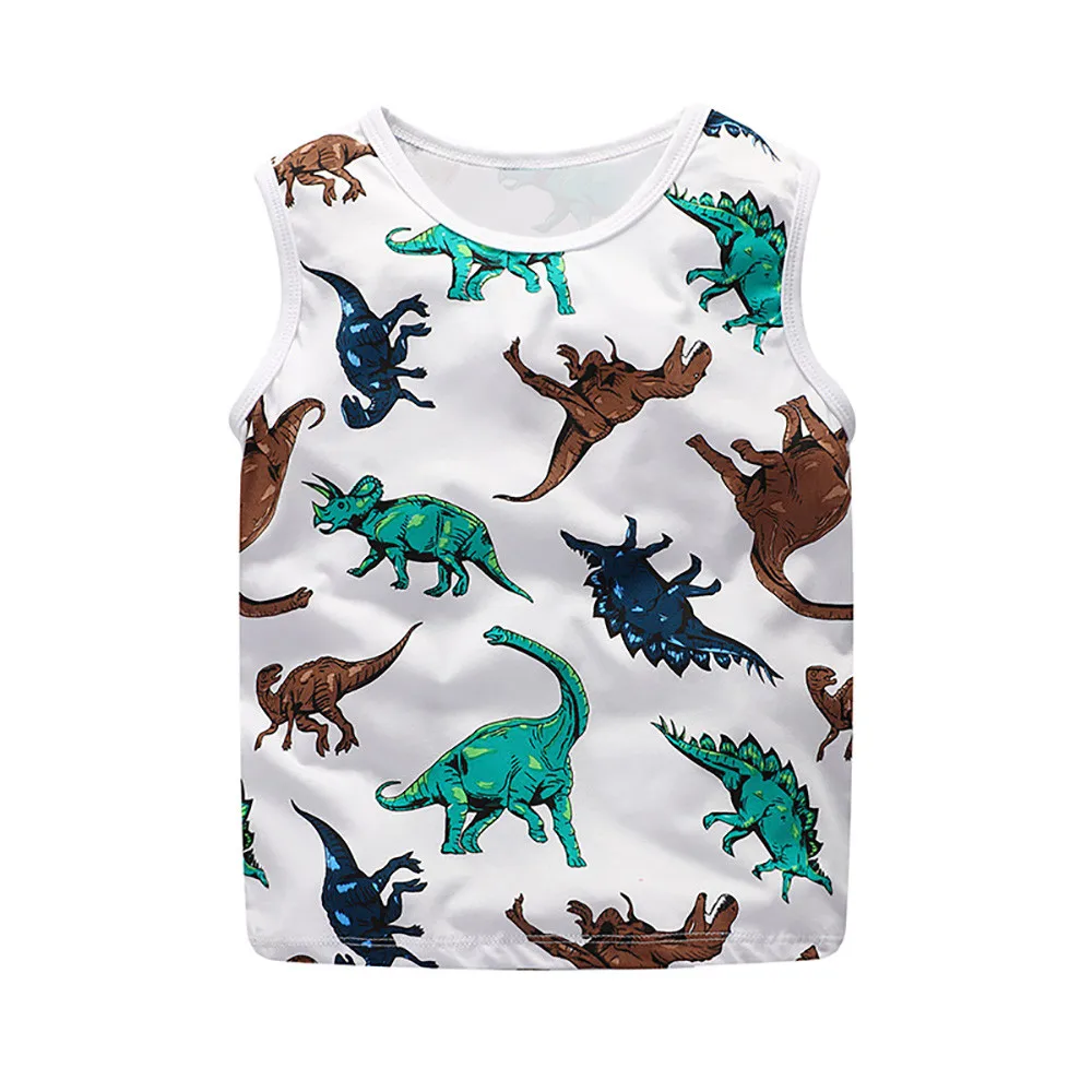 2018 Summer Fashion Newborn Toddler Baby Boys Dinosaur Print Sleeveless