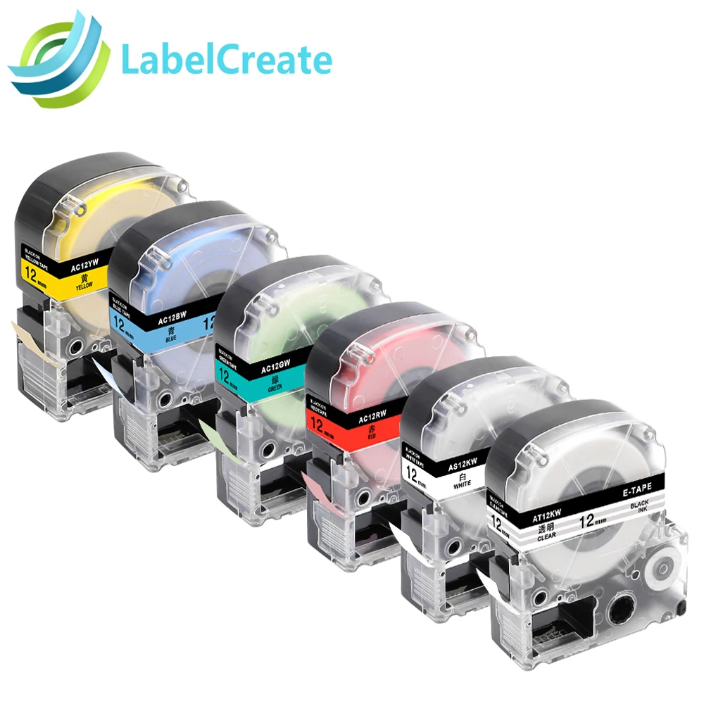 Labelcreate 12mm Compatible Epson LabelWorks ST12KW SS12KW LC 4WBN LK