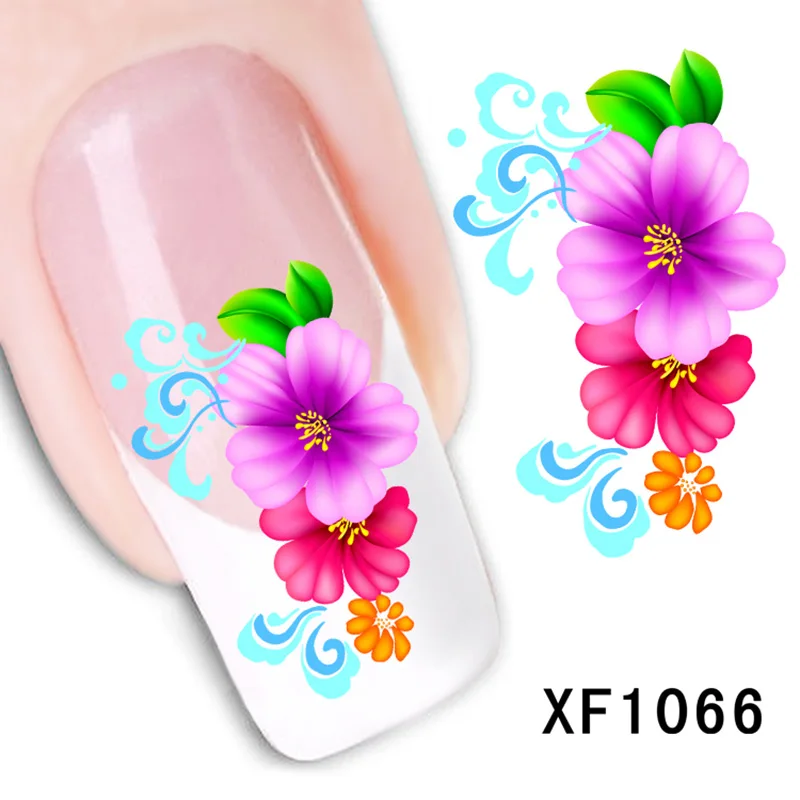 XF1066 1 листов DIY конструкции Для женщин Элегантный ногтей Наклейки надписи красный галстук-бабочка Переводные картинки патч французский маникюр уход для укладки инструмент LASTZ-034 - Цвет: XF1066