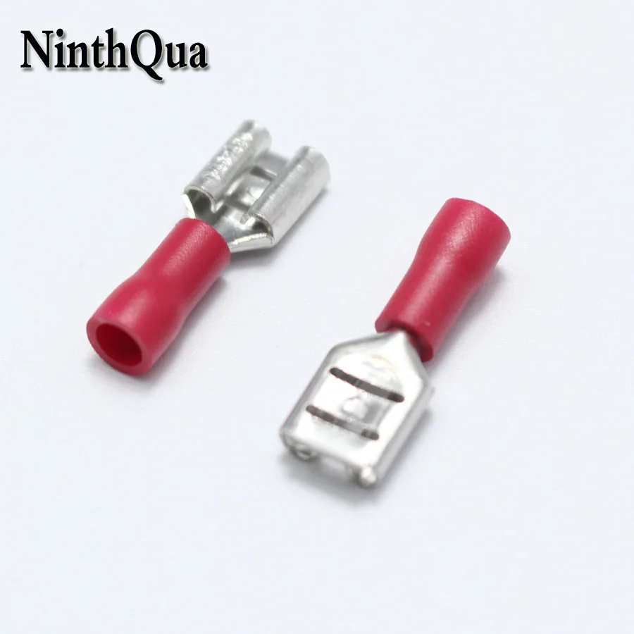 

20pcs 6.3mm Crimp Terminal 6.3 Female Pre-insulated Electrical Connectors for 22AWG - 16AWG Wire /0.5-1.5mm2 Cable IMax=10A
