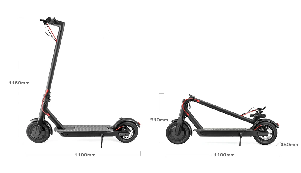 Flash Deal RU DE 8.5 inch Two Wheels Electric Scooter Folding Smart Electric Longboard with LED light BL WH KV986 25Km/h 12