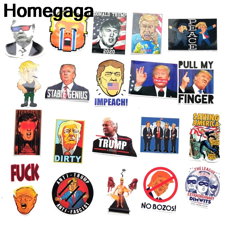 Homegaga 55 шт. Трамп забавные винтажные ПВХ наклейки для скрапбукинга багажник автомобиля для скейтборда телефона ноутбука настенные наклейки для гитары D2182