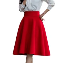 5xl плюс Размеры юбка высокая талия Юбки для женщин женские белые по колено Низ плиссированная юбка Saia прета розовый черный, красный синий