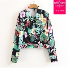 Европа и Америка стиль Весна и лето новая короткая куртка с принтом женская однобортная повседневная одежда пальто L641