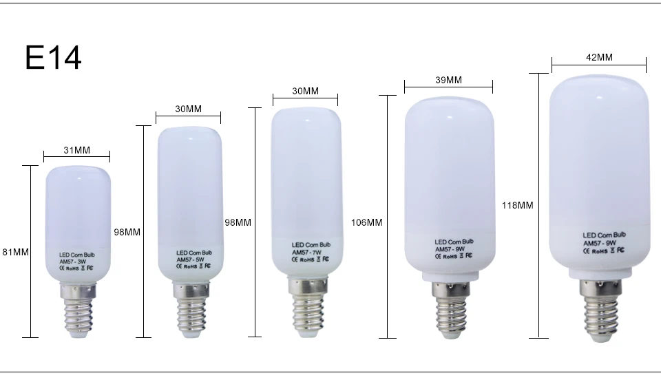 Corn LED Lamp E27 E14 B22 3W 5W 7W 9W 12W Ampoule LED Light Bulb (3)