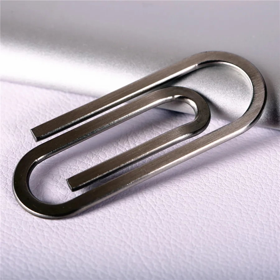 QOONG Stainless Steel Silver Slim Pocket Money Clip Wallet Cash ID Credit Card Money Holder Metal Steel Bill Clip Clamp QZ40-001