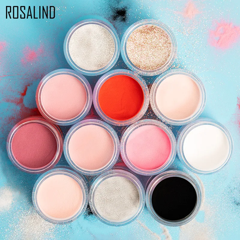 

ROSALIND 3 In 1 Polymer Powder Dipping Carving Extension Powder Manicure Nail Art Decor 10ml Accessories 12 Colors NShopping