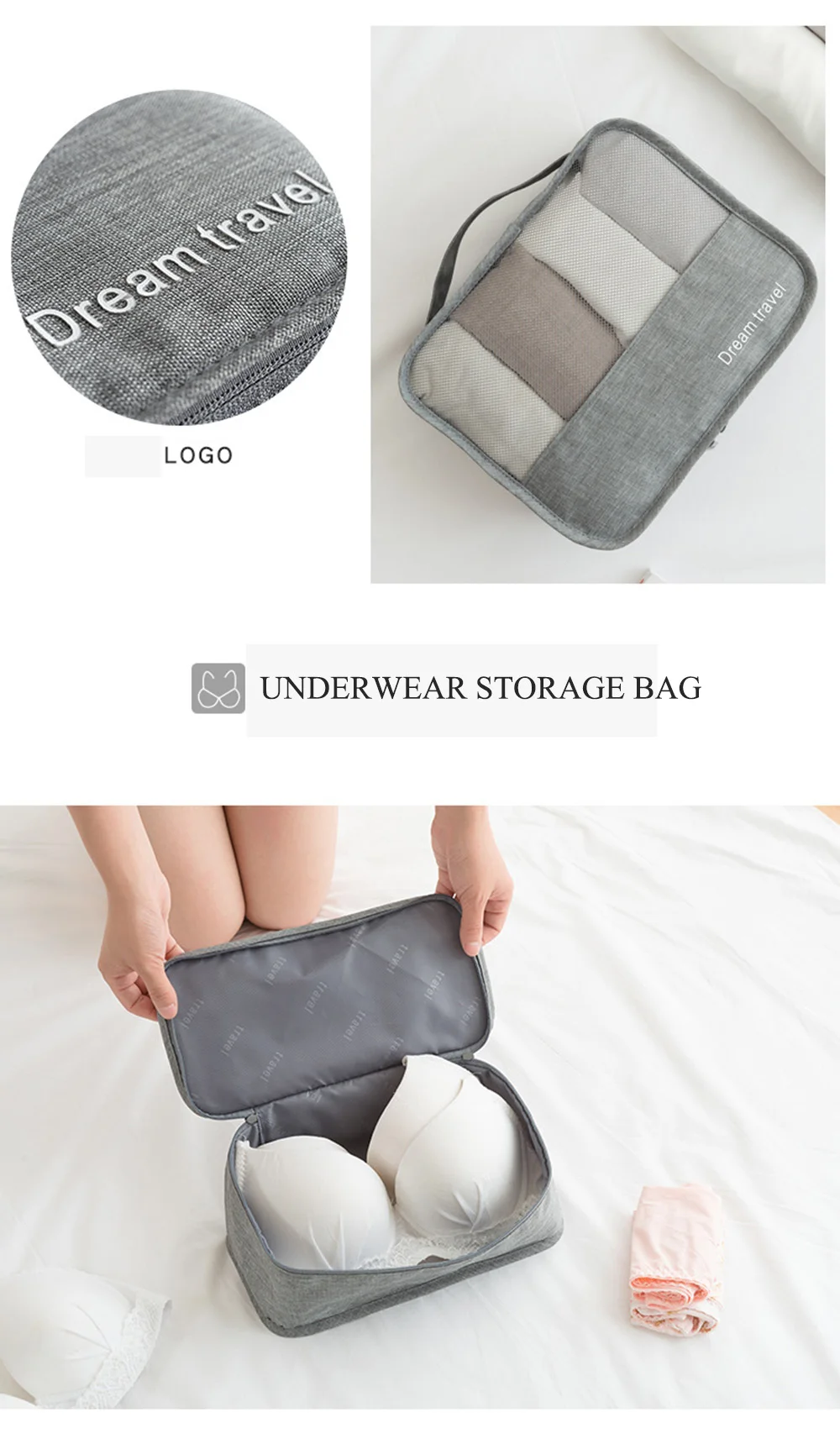 7 pc/set Oxford Travel storage bag underwear clothing Shoes cosmetic finishing waterproof bag Portable cosmetic closet organizer