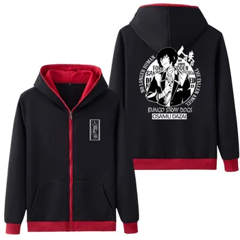 

Anime Bungo Stray Dogs Osamu Printed Hooded Zipper Hoodies Adults Sweatshirts Coat Outer Wear Unisex Long Sleeve Jacket 5 Colors