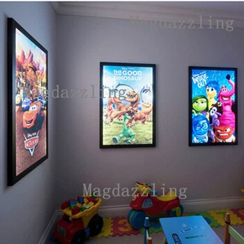 

4PCS Super Slim Magnetic Open Aluminum Frame LED Lighted Up Movie Poster Frame Light Box for Home Theater /Cinema (24"x36")