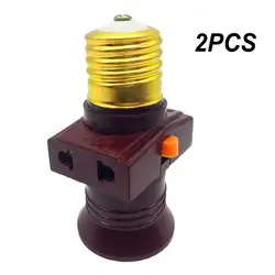 2 шт. Prcatical E27 винт лампочка, розетка основания светодиодный разъем для конвертера, адаптера с переключателем освещения аксессуары
