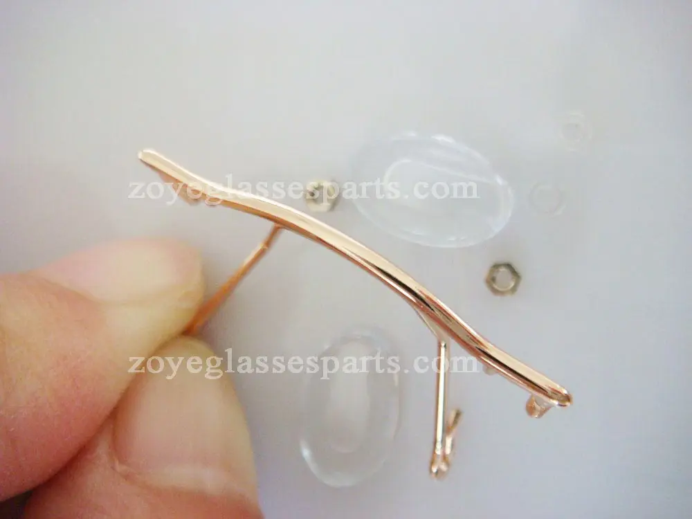 

eyeglass repair part nose bridge,nose bridge replacement for rimless optical frame,stainless steel eyeglass bridge TB-279 gold