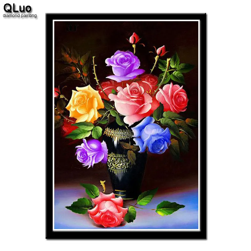 

QLuo 5D DIY Diamond Painting New Arrivals Full Rond Drill Flowers Christmas Mosaic Diamond Embroidery Cross Stitch Cartoon