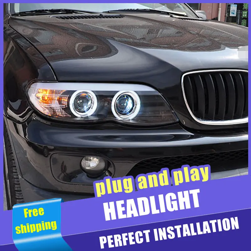

2PCS Car Style LED headlights for BMW X5 e63 2004-2006 for X5 head lamp LED DRL Lens Double Beam H7 HID Xenon bi xenon lens