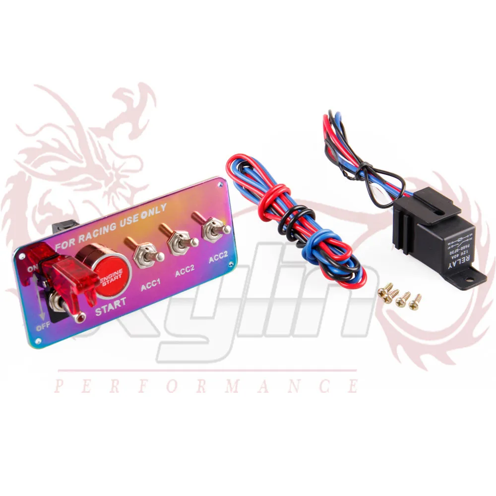12V Ignition Switch Panel Push Button Start Engine Start Kit with 3 ACC