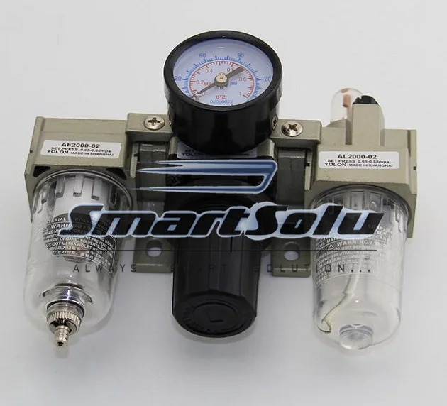 

free ship SMC Series F.R.L Combination;SMC AC2000-02 Type;1/4" Size High Quality SMC Filter Regulator Lubricator Combination