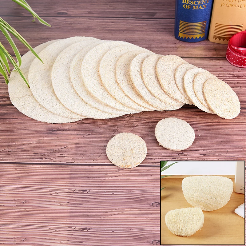 

Handmade 1pc/2pcs Natural Loofah Slices Customize Cleanner Sponge Scrubber Facial Soap Holder