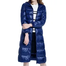 Новинка, зимняя теплая куртка, пальто для женщин, ультра-светильник, тонкий, мощный, длинный, белый утиный пух, куртка для женщин, с капюшоном, пуховики для женщин