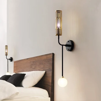 

Nordic Ins wall lamp LED Wall Sconces Bedside Living Room Aisle Bedside Bedroom Bathroom Lamp Iron Wall Sconce Light Fixture