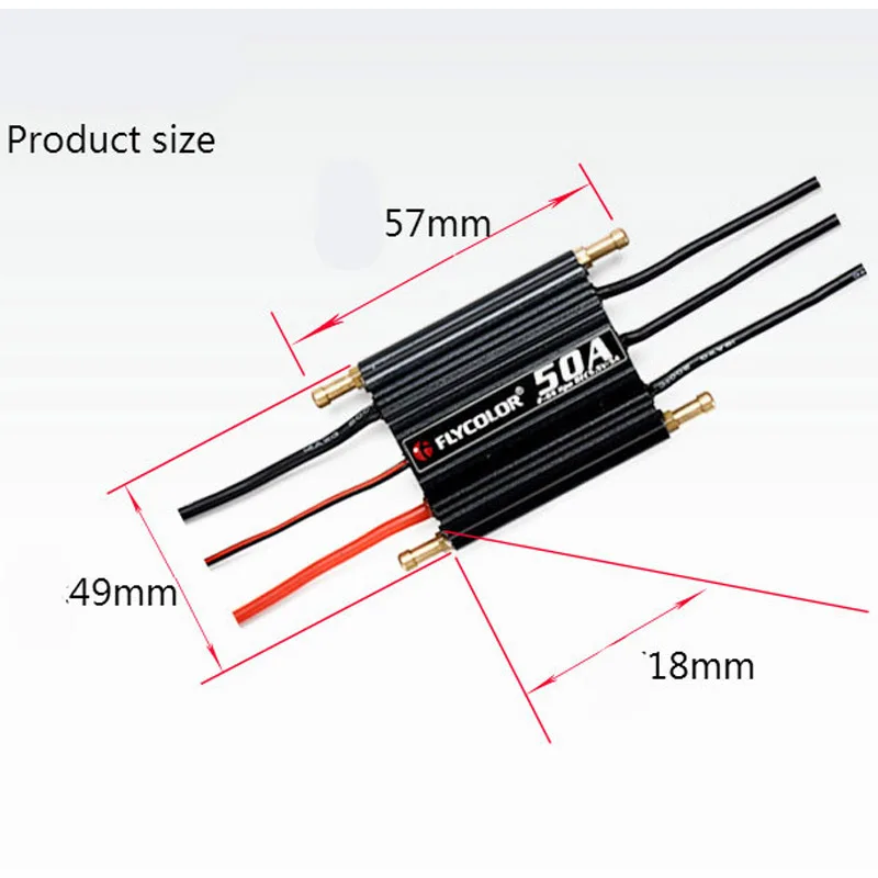 Flycolor 50A 70A 90A 120A 150A Бесщеточный Регулятор скорости ESC 2 6S Lipo BEC 5 V/5A для RC лодки|Детали