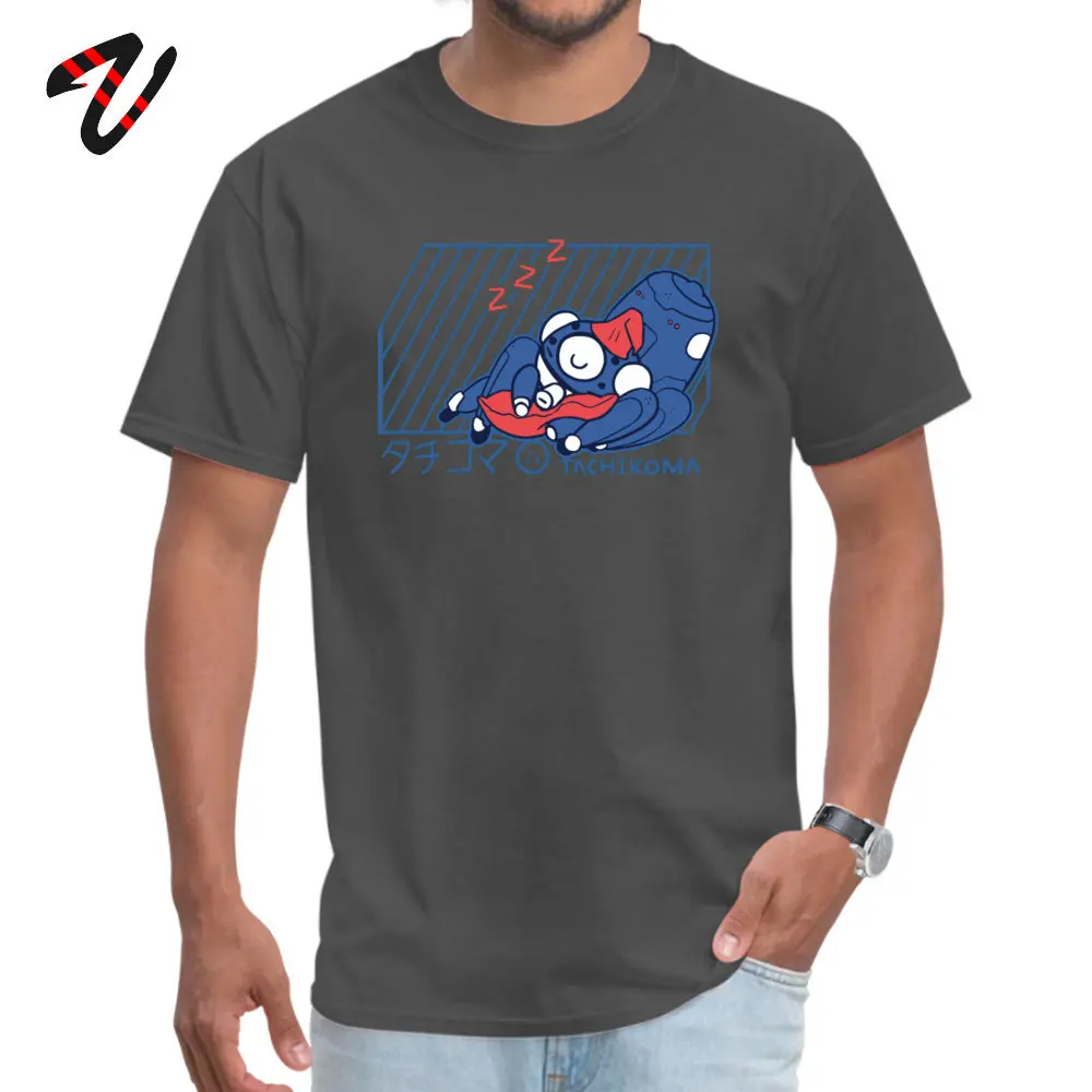 Funny Adult Tops T Shirt TACHIKOMA Printed T-Shirt Cotton Fabric Short Sleeve Simple Style Tee-Shirts Crewneck TACHIKOMA 16193 carbon
