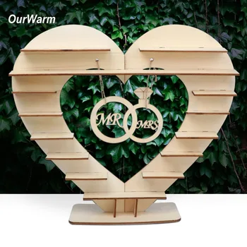 

OurWarm Candy Bar Stand Wedding Table Decoration Centerpiece Wooden Heart Ferrero Rocher Chocolate Stand Birthday Party Supplies