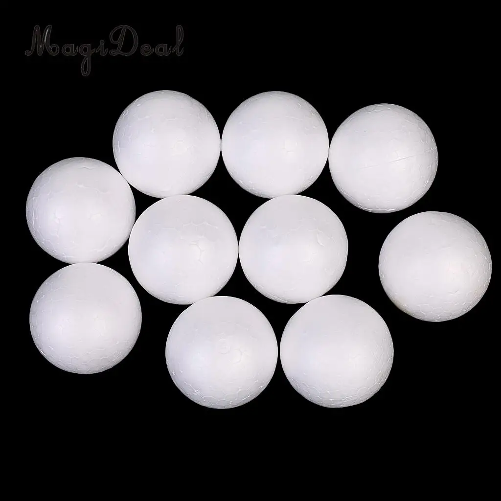  MagiDeal 10pcs Modelling Craft Polystyrene Foam Balls Christmas Decoration Hanging Pendant DIY Home Party Holiday 5cm White