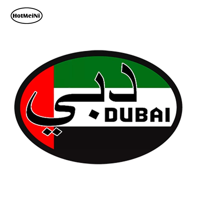 HotMeiNi Car Styling Dubai Flag Oval Car Sticker bumper decal helmet