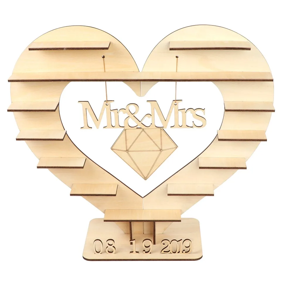 OurWarm Mr And Mrs шоколадный дисплей сердце подставка из дерева свадебные украшения стола центральный Rocher стенд день рождения товары для вечеринок