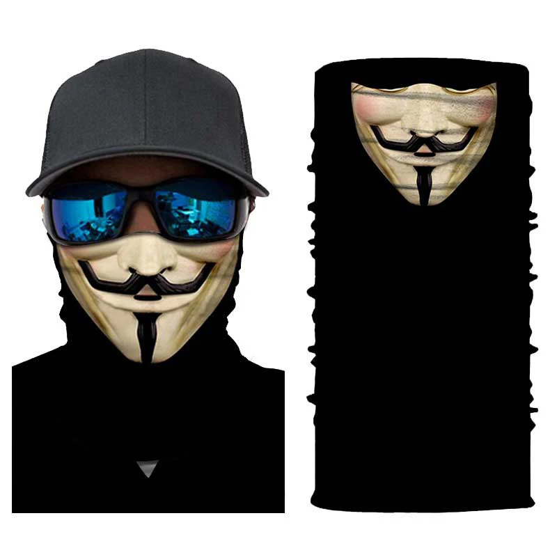 

V for Vendetta Magic Scarf Face Sun Mask Halloween Face Shield Summer Balaclava Seamless Mask Motorcycle Neck Surround Scarf UV